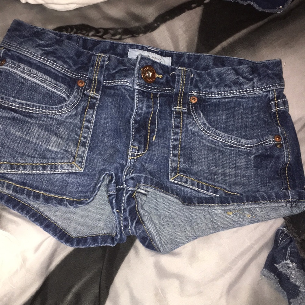 Mid rise jean shorts